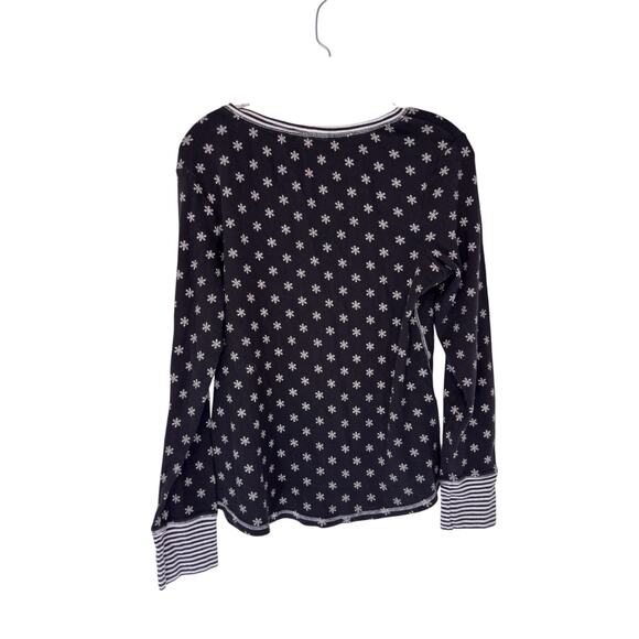 Victoria's Secret Pajamas Black White Snowflake Winter Thermal Lounge Large - Picture 5 of 15